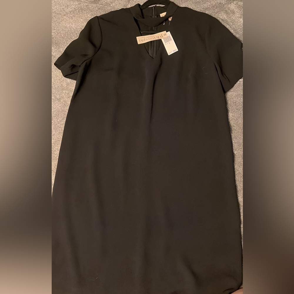 NWT philosophy Classic Black Shift Dress